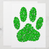 Green Foliage Dog Paw Print (Front/Back)