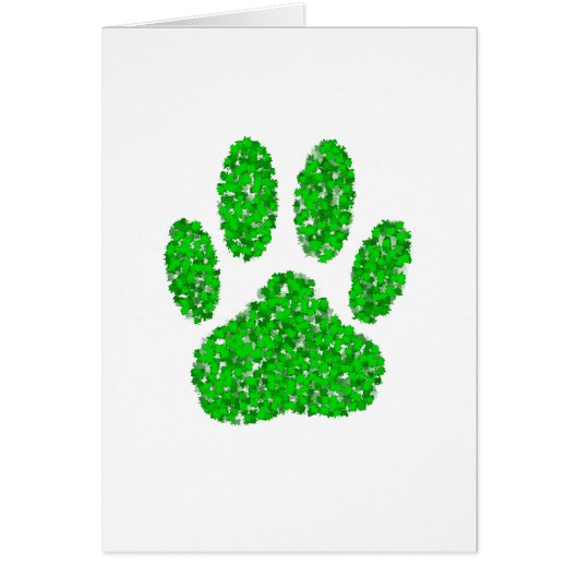 Green Foliage Dog Paw Print (Front)