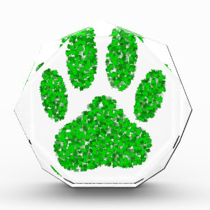Green Foliage Dog Paw Print Award