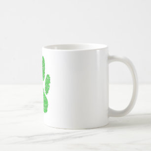 Green Foliage Dog Paw Print Coffee Mug