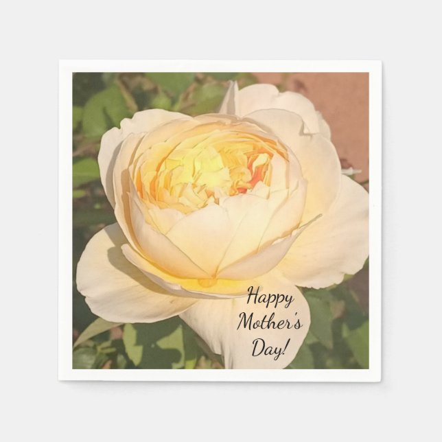 Green Foliage Watercolor Flowers  Napkins (Front)