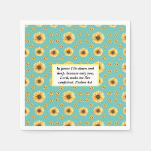 Green Foliage Watercolor Flowers  Napkins