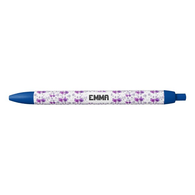Green Foliage Watercolor Flowers  Pen (Front)