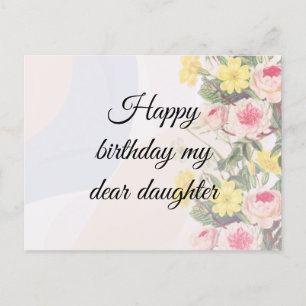 Green Foliage Watercolor Flowers Postcard