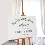 Green Foliage Wedding or Event Welcome Sign<br><div class="desc">A simply elegant sign that your guests will adore. Text and background colors are fully editable to match your theme!
 Design by © berryberrysweet . Printable digital files and matching items are available! Visit our website at www.berryberrysweet.com for more details!</div>