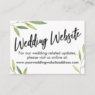 Green Foliage Wedding Website, Save the Date Card