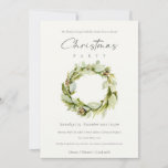 Green Foliage Winter Wreath Christmas Party Invitation<br><div class="desc">If you need any further customisation please feel free to message me on yellowfebstudio@gmail.com.</div>