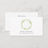 Green Foliage Wreath  Business Card (Front/Back)