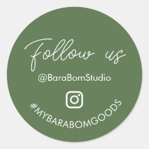 Green Follow us on Instagram Package Sticker