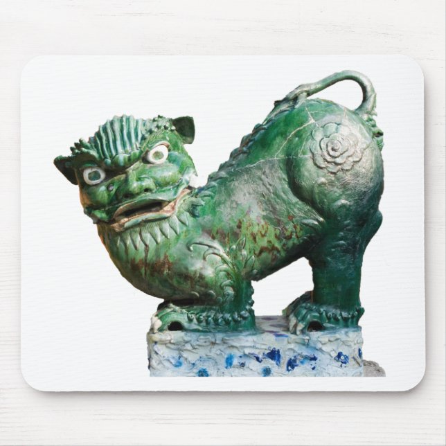Green Foo Dog Mouse Pad (Front)
