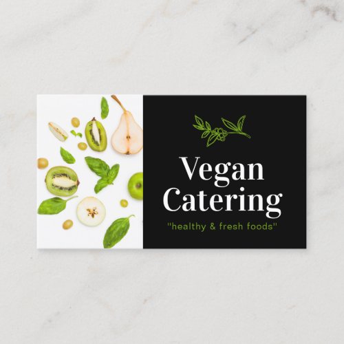 Green Food Healthy Nutrition Organic Vegan Bakery Business Card