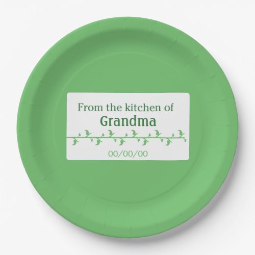 Green Food Label Paper Plates