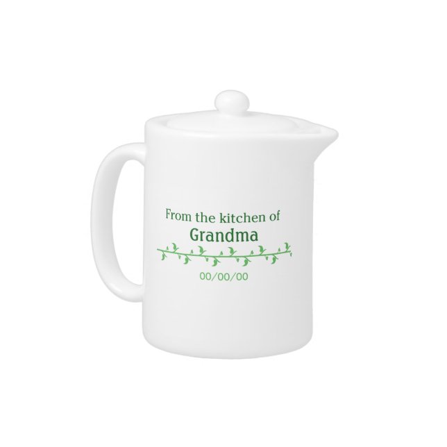 Green Food Label Teapot (Left)