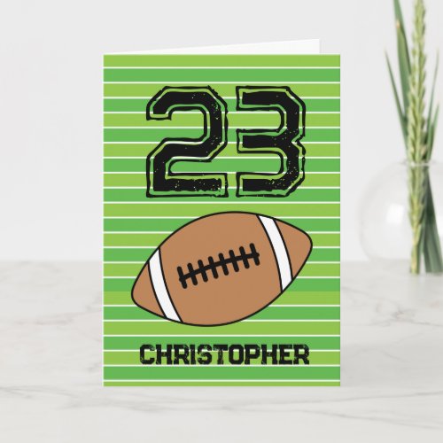 Green Football 23rd Birthday Card