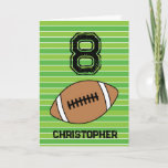 Green Football 8th Birthday Card<br><div class="desc">Personalized football 8th birthday card for son,  grandson,  nephew,  etc. The front features a place for you to personalize with his name. A great football birthday card for football players and football fans.</div>