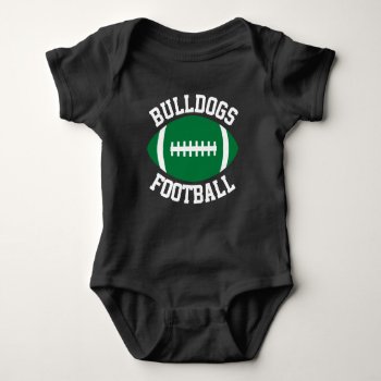 Green Football Custom Team  Player  Color & Number Baby Bodysuit by SoccerMomsDepot at Zazzle