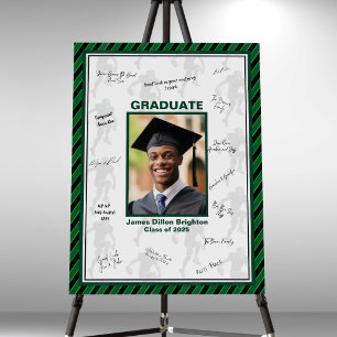 Green Football Graduation Signature  Foam Board