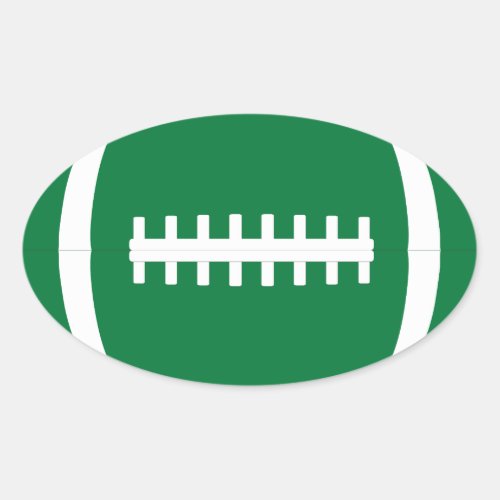Green Football Party Pep Rally or Scrapbook Oval Oval Sticker