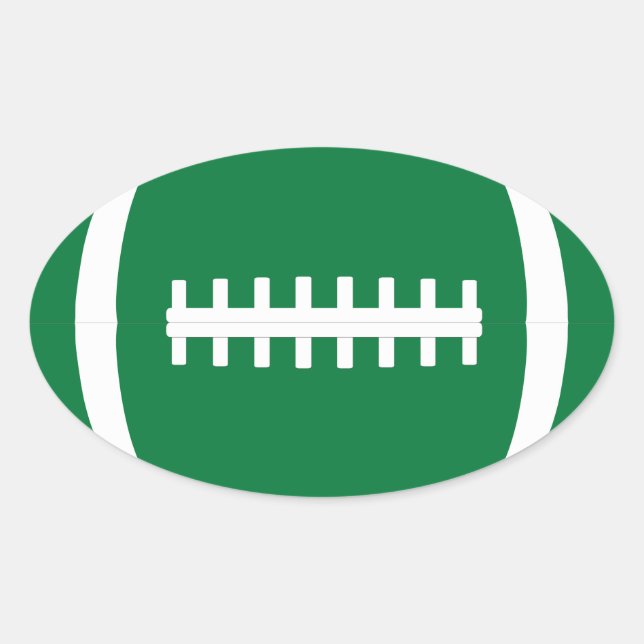 Green Football Party, Pep Rally or Scrapbook Oval Sticker (Front)