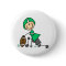 Green Football Player Button