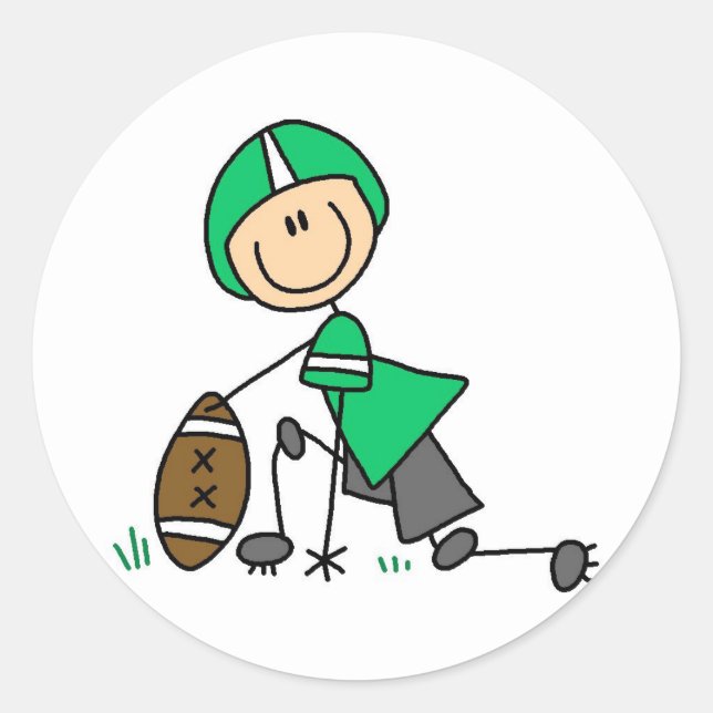 Green Football Player Sticker (Front)