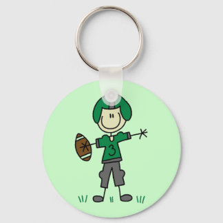 Green Football Player T-shirts and Gifts Keychain