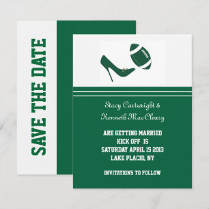 Green Football Save The Date Announcement 