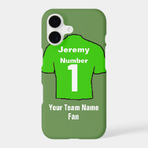 Green Football Shirt Customise name & team iPhone 17 Case