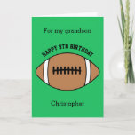 Green Football Sport 9th Birthday Card<br><div class="desc">A sport green football 9th birthday card for grandson, son, godson, etc. You can easily personalize the front of this sports birthday card with his age and name. The inside card message and back of the card can also be personalized for the birthday recipient. This would make a fun personalized...</div>