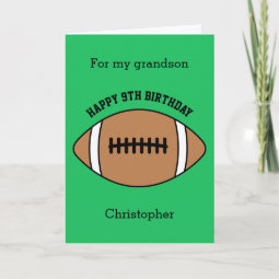 Green Football Sport 9th Birthday Card | Zazzle