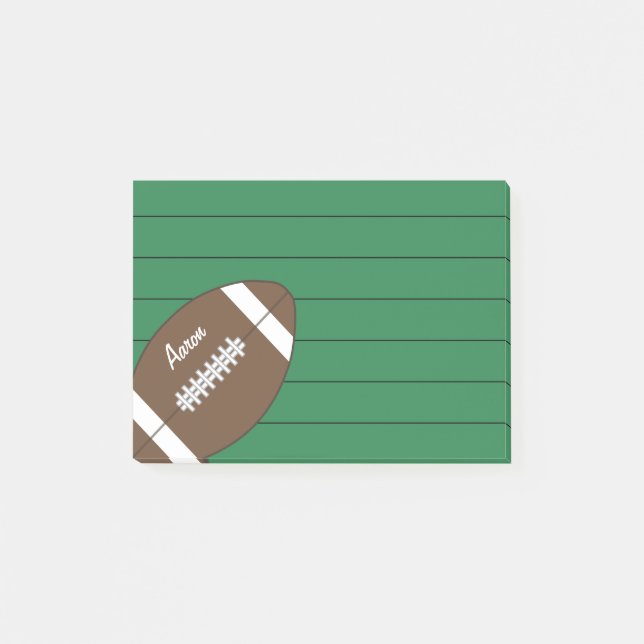 Green Football Sports Notes Notepad Gift (Front)