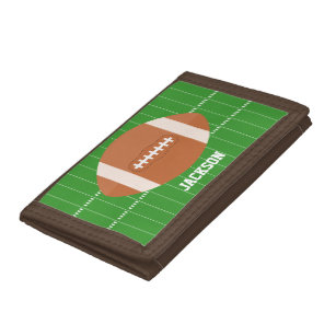 Green Football Sports Themed Tri-fold Wallet