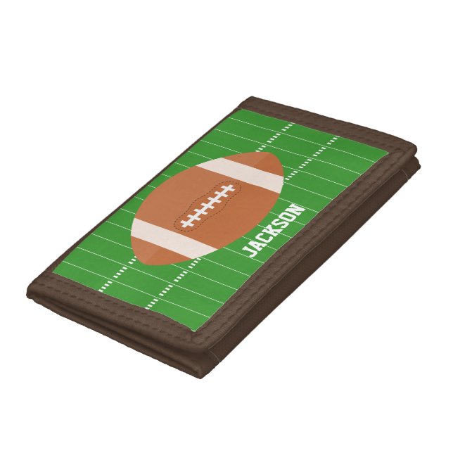 Green Football Sports Themed Tri-fold Wallet (Bottom)