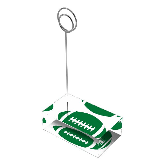 Green Football Team Banquet or Party Sports Table Card Holder (Corner)