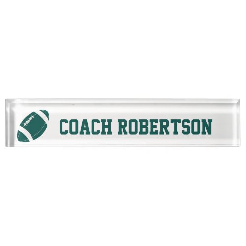 Green Football Themed Personalized Desk Name Plate