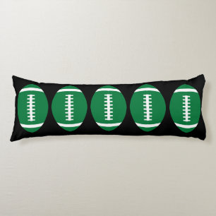 Green Footballs Boys Room Football Player Comfy Body Pillow