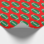 Green Footballs on Red Background Christmas Gift Wrapping Paper<br><div class="desc">Fun green and red Christmas themed gift wrapping paper for football players,  coaches and fans! The wrapping paper features a seamless football pattern with green footballs on a red background. It looks great beneath the Christmas tree and adds a fun special touch to Christmas gifts for football lovers!</div>