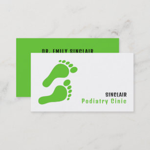Green Footprints, Podiatry Clinic, Podiatrist Business Card