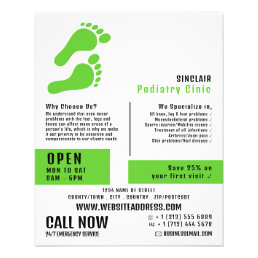 Green Footprints, Podiatry Clinic, Podiatrist Flyer