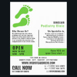 Green Footprints, Podiatry Clinic, Podiatrist Flyer<br><div class="desc">Green Footprints, Podiatry Clinic, Podiatrist Advertising Flyer by The Business Card Store.</div>