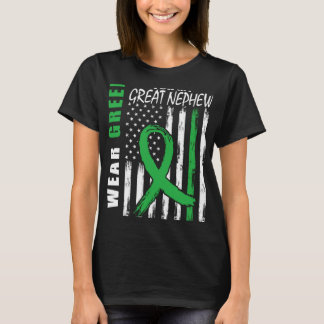Green For Great Nephew Kidney Disease Awareness Fl T-Shirt