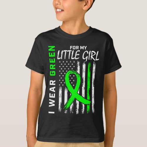 Green For Little Girl Daughter Kidney Disease Awar T_Shirt