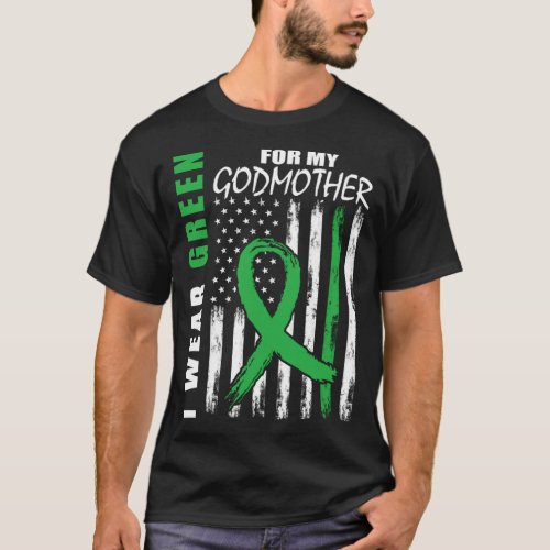 Green For My Godmother Kidney Disease Awareness Fl T_Shirt