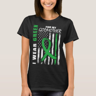 Green For My Godmother Kidney Disease Awareness Fl T-Shirt