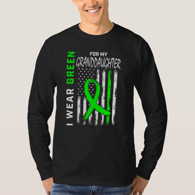 Green For My Granddaughter Kidney Disease Awarenes T-Shirt (Front)