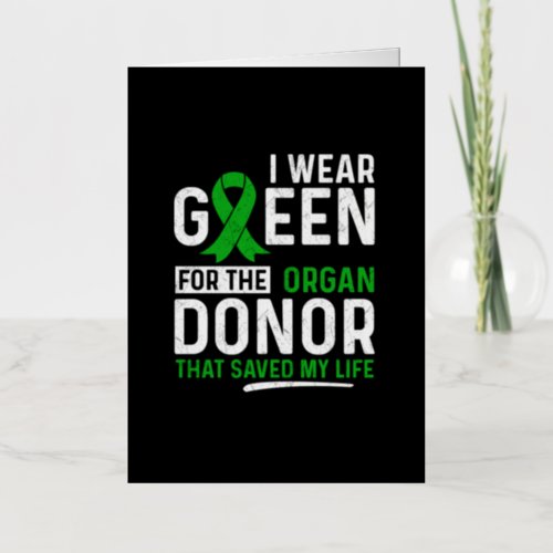 Green For The Organ Donor Transplant Kidney Live Foil Greeting Card