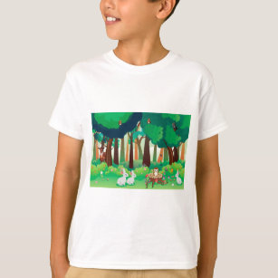 Green forest and cute animals T-Shirt