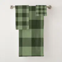 Gingham Check Black Bath Towel Set, Zazzle