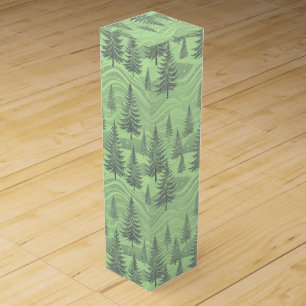 Green Forest Christmas Wine Box