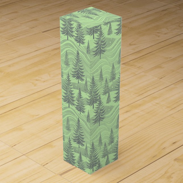 Green Forest Christmas Wine Box (Front)